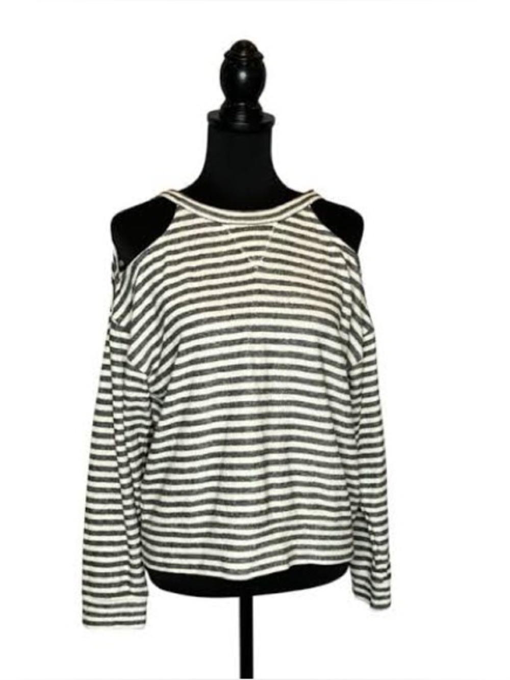 BCBGMAXAZRIA long-sleeve top featuring cold-shoulder cutouts.